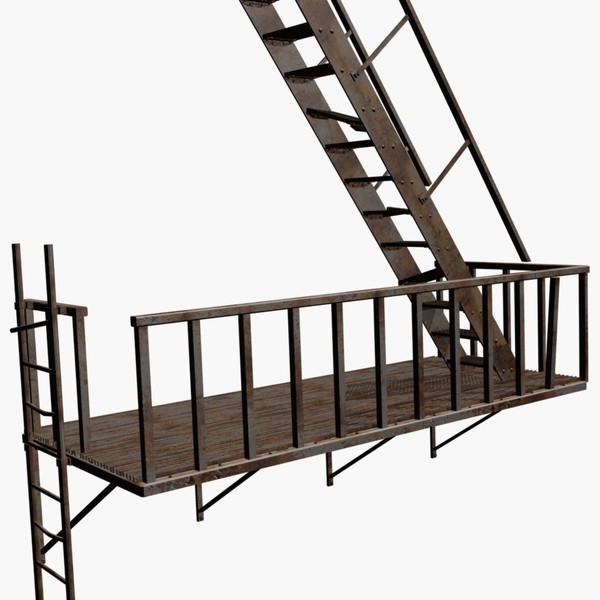 3d rusty escape - Rusty Fire Escape... by chaosfractal