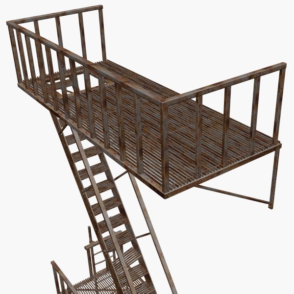 3d rusty escape - Rusty Fire Escape... by chaosfractal