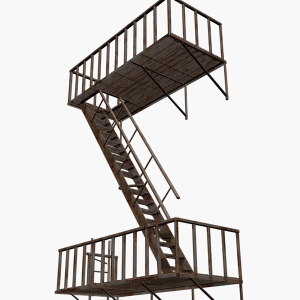 3d rusty escape - Rusty Fire Escape... by chaosfractal
