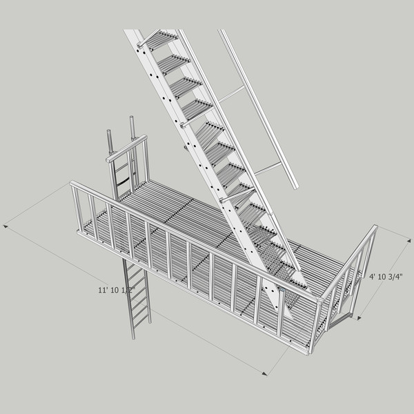 3d rusty escape - Rusty Fire Escape... by chaosfractal