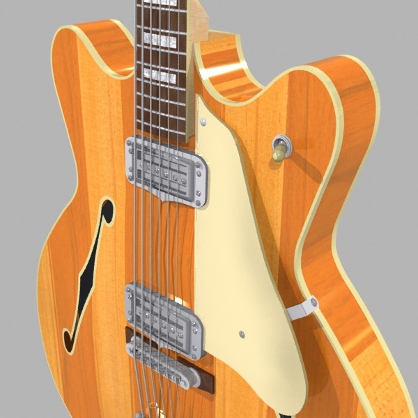 3d model guitar fender coronado - Fender Coronado Guitar: Stripes Finish: Max Format... by phantomliving