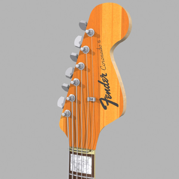 3d model guitar fender coronado - Fender Coronado Guitar: Stripes Finish: Max Format... by phantomliving