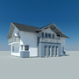 photoreal villa house 1 3d model