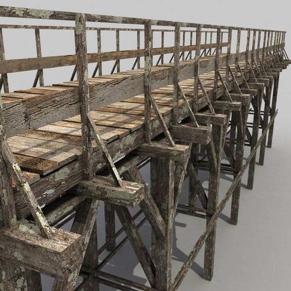 wood wooden bridge 3d max - Old Wooden Bridge 2... by 3D Graphics