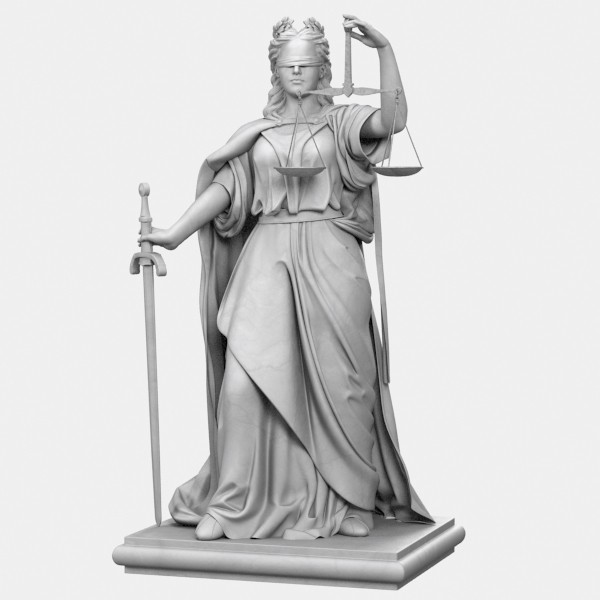 lady justice statue 3d max - Lady Justice... by clay master