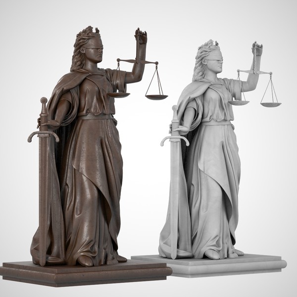 lady justice statue 3d max - Lady Justice... by clay master