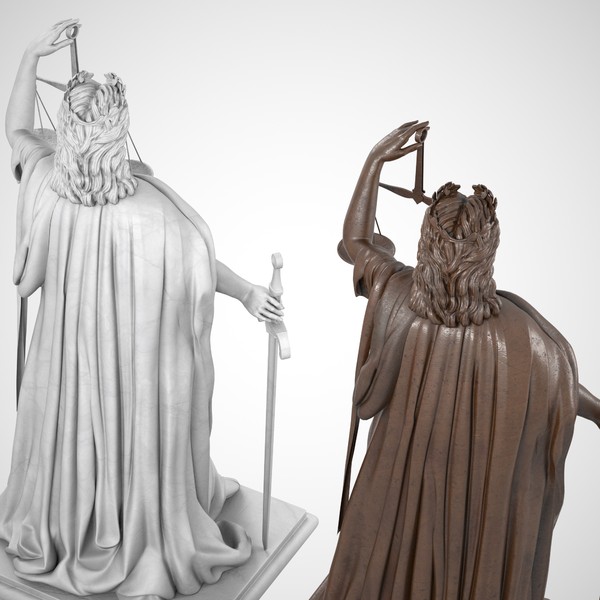lady justice statue 3d max - Lady Justice... by clay master