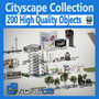 cityscape shop trees bushes max