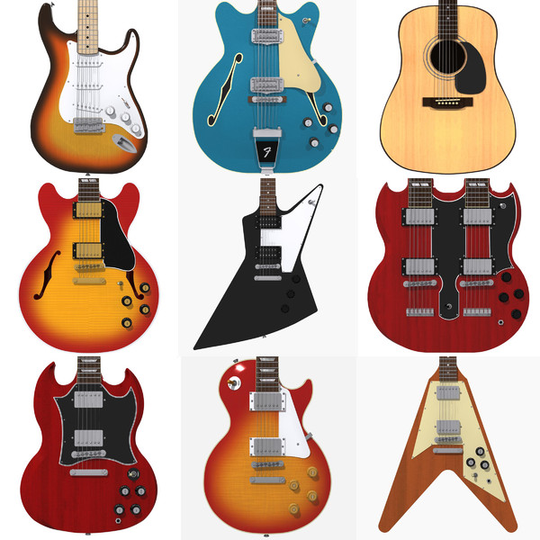 Huge Guitar Collection! 3D Models