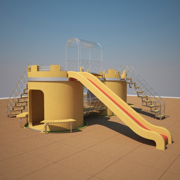 3d model playground castle - Castle - Playground... by volkansenturk