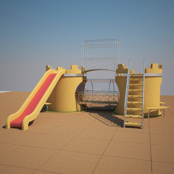 3d model playground castle - Castle - Playground... by volkansenturk