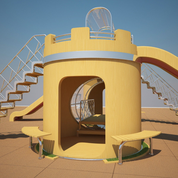 3d model playground castle - Castle - Playground... by volkansenturk