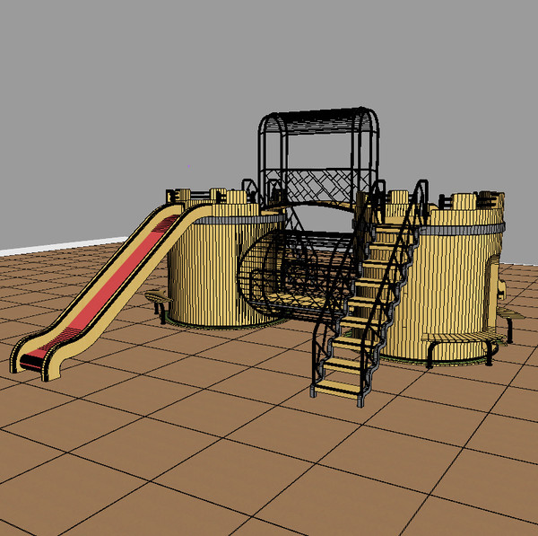 3d model playground castle - Castle - Playground... by volkansenturk
