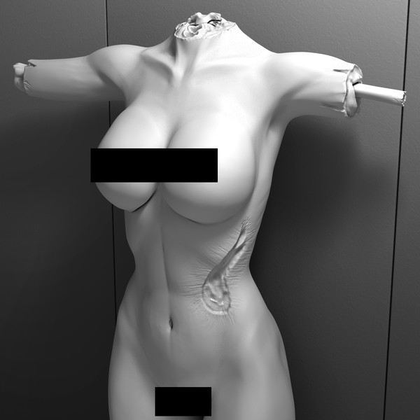 mutilated female corpse 3d model - Mutilated Corpse Body Female... by scyrus