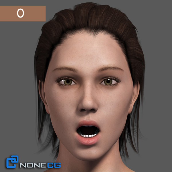 realistic female head rigged 3d max - Adult Female Head Rigged... by NONECG