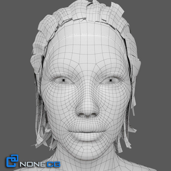 realistic female head rigged 3d max - Adult Female Head Rigged... by NONECG