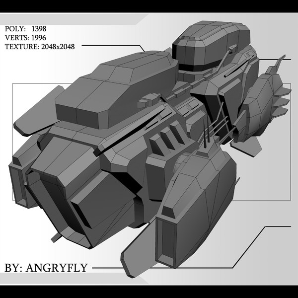 3d fighter destroyer model - Battle_Cruiser_1... by Angryfly