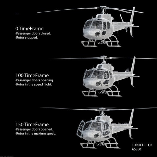 3d model of eurocopter 350 - Eurocopter AS 350 Black... by Galva858