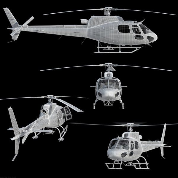3d model of eurocopter 350 - Eurocopter AS 350 Black... by Galva858