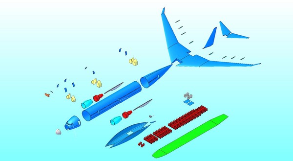 3d airbus a350-800 solid assembly - Airbus A350-800 ACIS Solid Assembly Model... by RodgerSaintJohn