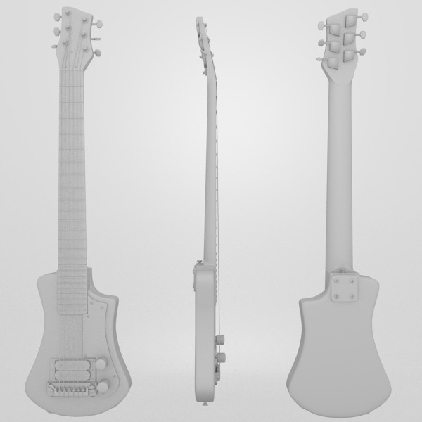 hofner shorty guitar 3d model - Hofner Shorty Guitar... by Sirren