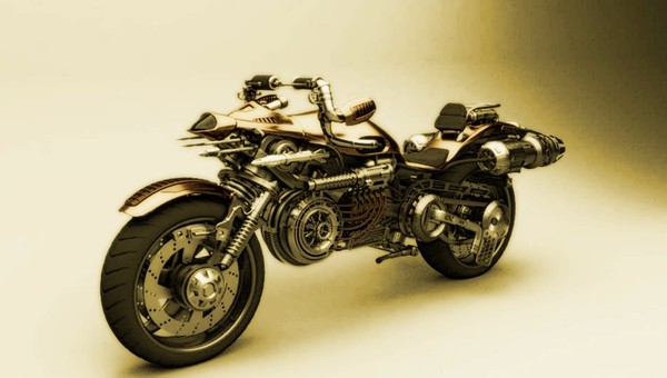 free motorcycle rocket 3d model - Rocket Bike... by KuhnCD4