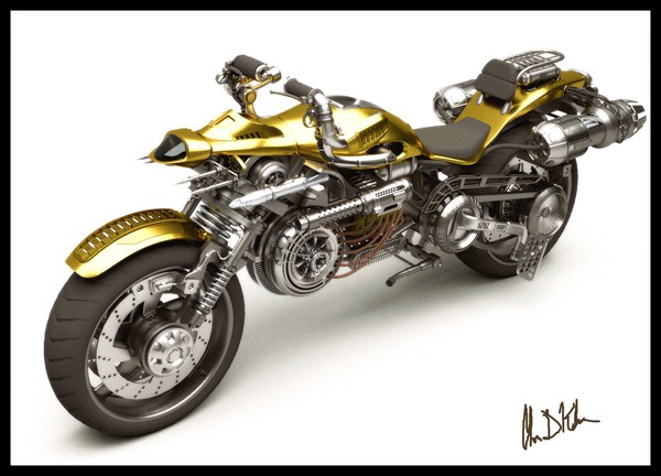 free motorcycle rocket 3d model - Rocket Bike... by KuhnCD4