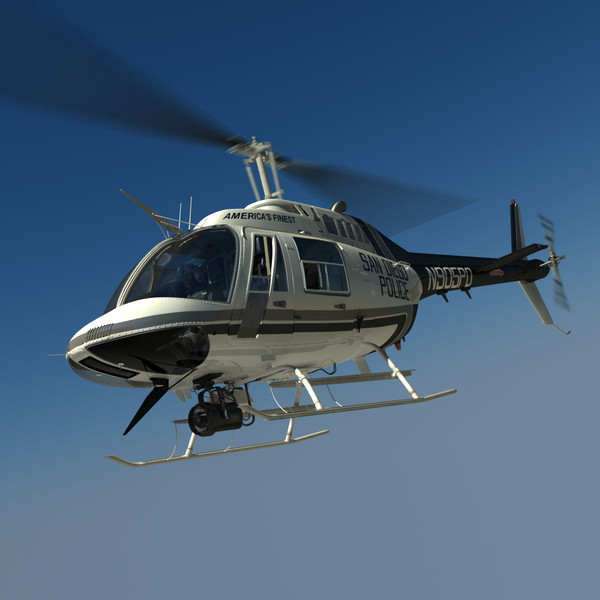 3d bell helicopter san diego - Bell 206 Jetranger San Diego Police... by dynamo3D