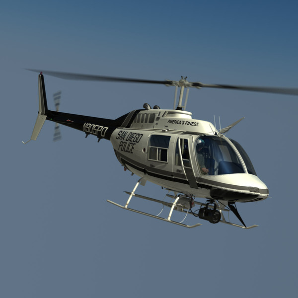 3d bell helicopter san diego - Bell 206 Jetranger San Diego Police... by dynamo3D