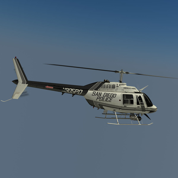 3d bell helicopter san diego - Bell 206 Jetranger San Diego Police... by dynamo3D