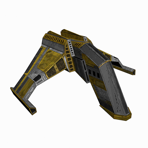 low-poly spaceship space 3d model - Spaceship #AA1 Low-Poly Model... by Mister A