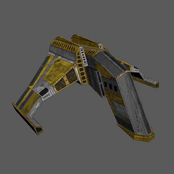 low-poly spaceship space 3d model - Spaceship #AA1 Low-Poly Model... by Mister A
