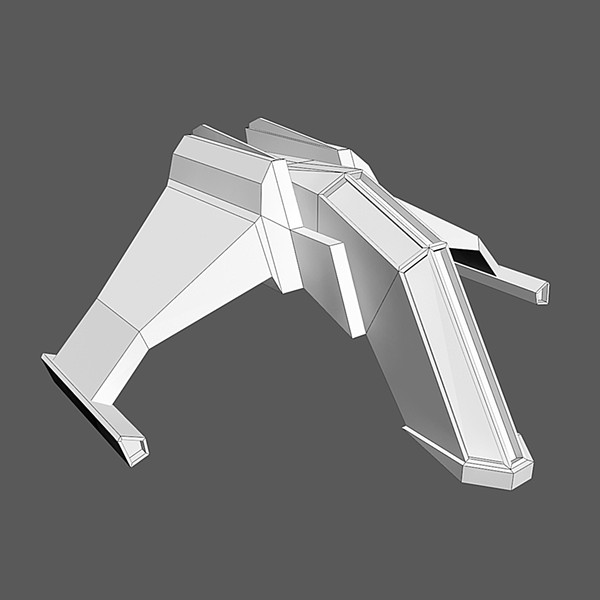 low-poly spaceship space 3d model - Spaceship #AA1 Low-Poly Model... by Mister A