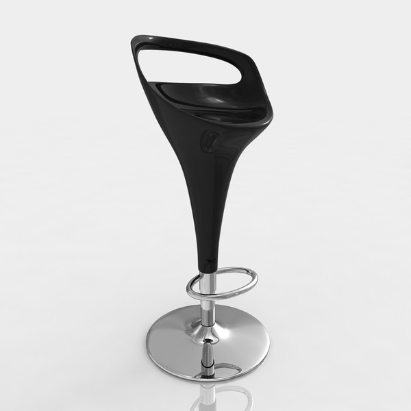 bar stool 3d model - Bar stool 8 black plastic... by razlomov
