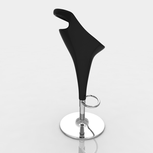 bar stool 3d model - Bar stool 8 black plastic... by razlomov