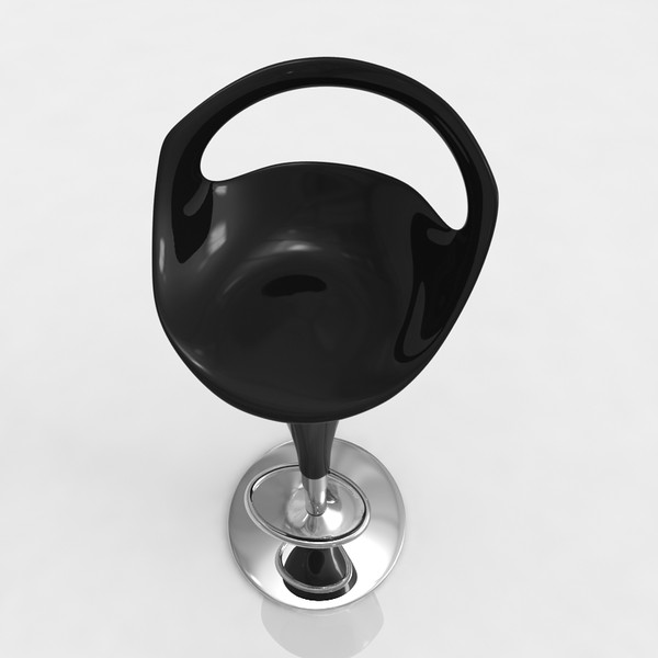 bar stool 3d model - Bar stool 8 black plastic... by razlomov