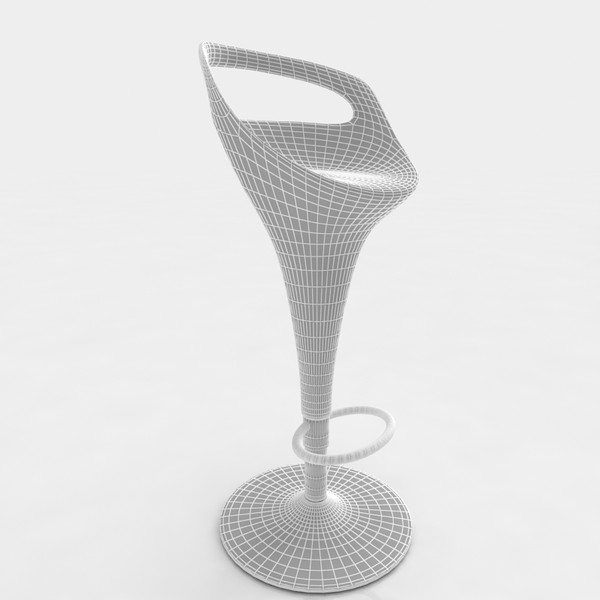 bar stool 3d model - Bar stool 8 black plastic... by razlomov