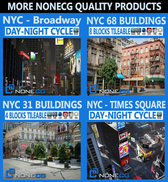 3d model new york city broadway - NYC Broadway,7th Av, Times Square... by NONECG