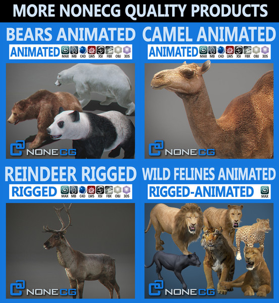 horse animal mammal 3d model - Western Horse... by NONECG