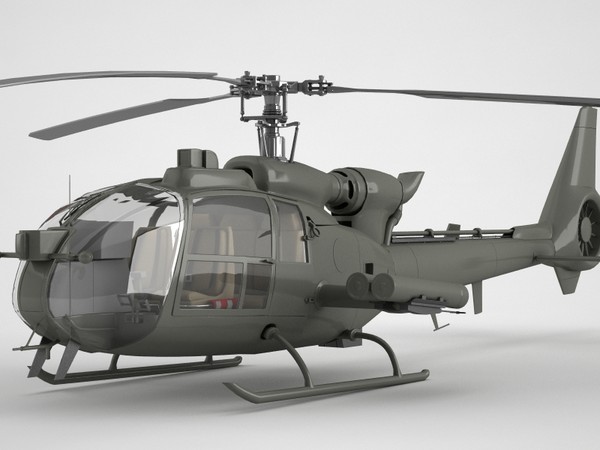 3ds gazelle helicopter - Gazelle warrior helicopter... by VisuArt3D