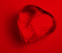 transparent glass heart