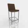 bar stool leather 3d model