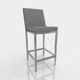 bar stool leather 3d model
