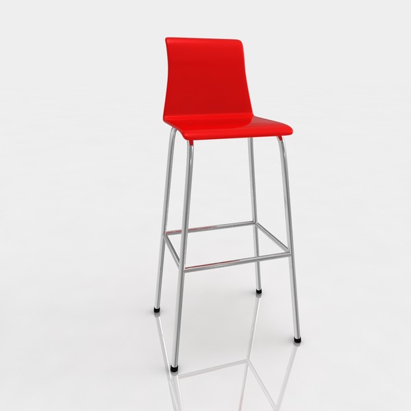maya bar stool - Bar stool 22 red plastic... by razlomov