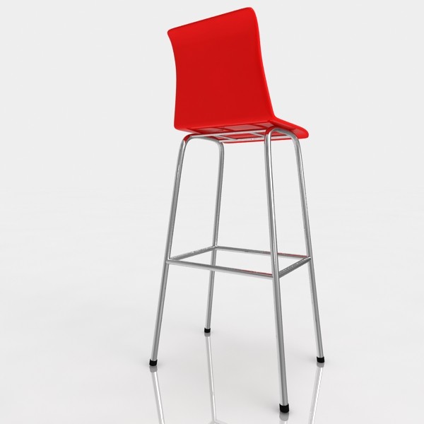 maya bar stool - Bar stool 22 red plastic... by razlomov