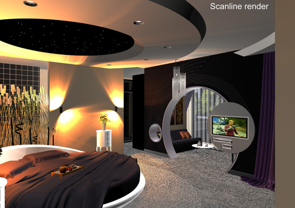 3d max modern bedroom design bed - Modern Bedroom... by solarseas