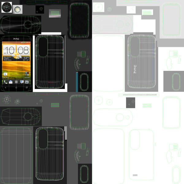 htc desire x black 3d model - HTC Desire X Black and White... by Leeift