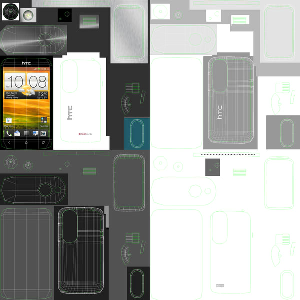 htc desire x black 3d model - HTC Desire X Black and White... by Leeift