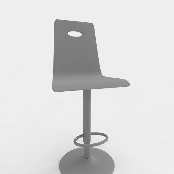3d model of bar stool - Bar stool 40 white plastic... by razlomov