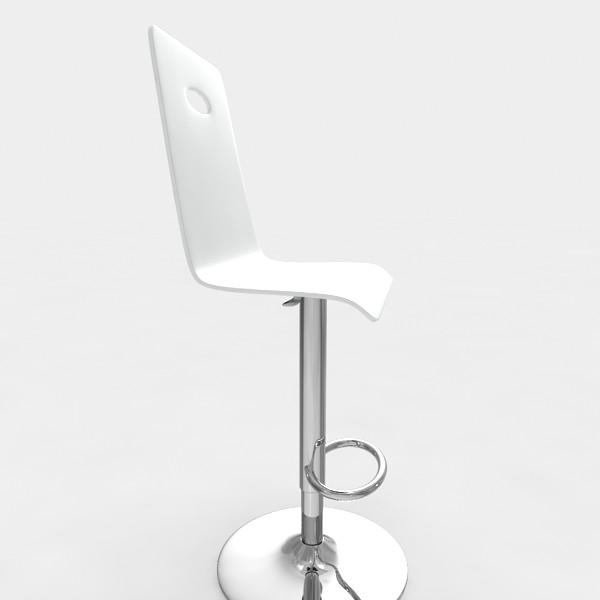 3d model of bar stool - Bar stool 40 white plastic... by razlomov